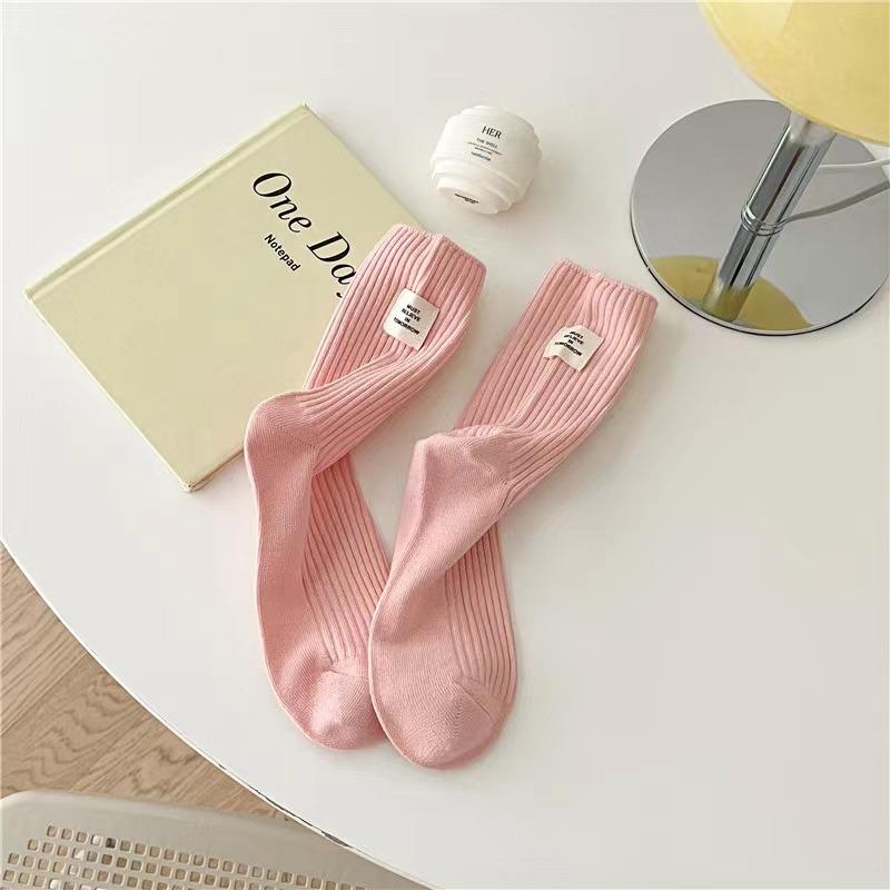 Women Socks Long New High Quality Candy Color Crew Socks Japanese Fashion Breathable Fresh Colorful Socks Middle Tube