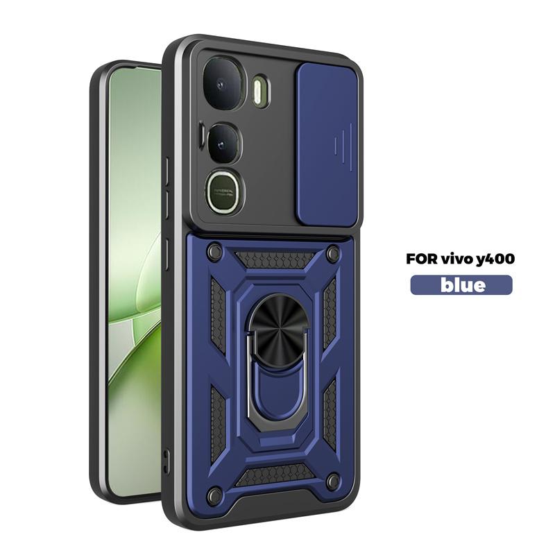 For Vivo Y400 5G Case Shockproof Armor Car Magnetic Holder Ring Cover For Vivo Y 400 Vivoy400 5G Camera Lens Protection Fundas