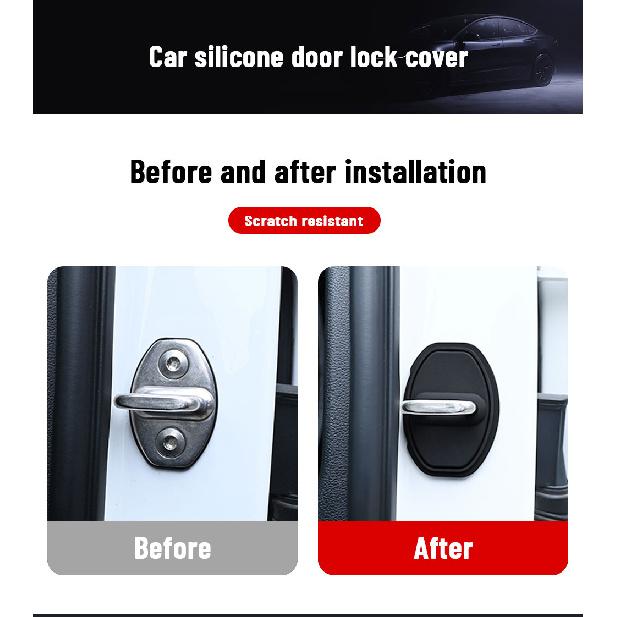 For Porsche Panamera 2019-2024 Car Door Shock Absorber Door Lock Protector Silicone Auto Door Lock Latches Cover Accessories Interior Mirrors 6