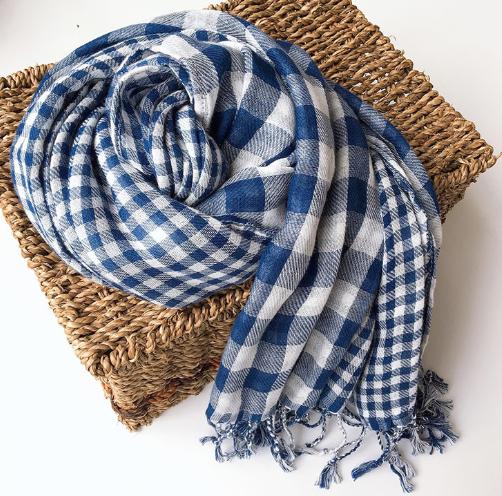 Luxury Brand Plaid Scarves Cotton Shawls Lovers Winter Warm Plaid Shawl Double Layers Tassel Scarves