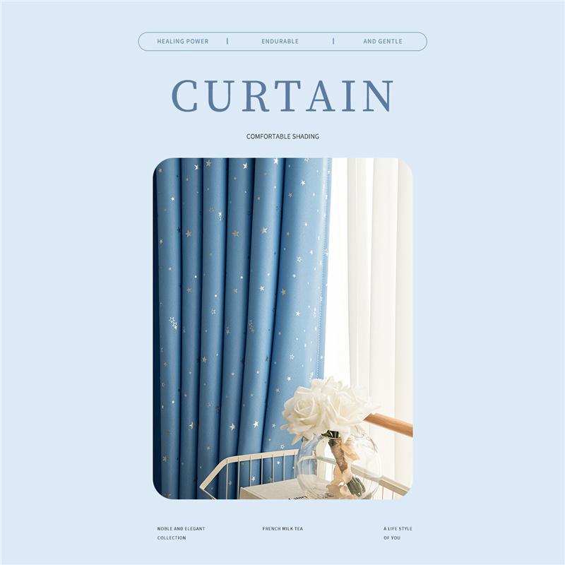 Jednobarevné hvězdné nebe 90% zatemnění Stínící závěsy s vysokým dosahem Ložnice Příčka obývacího pokoje Domácí dekorace