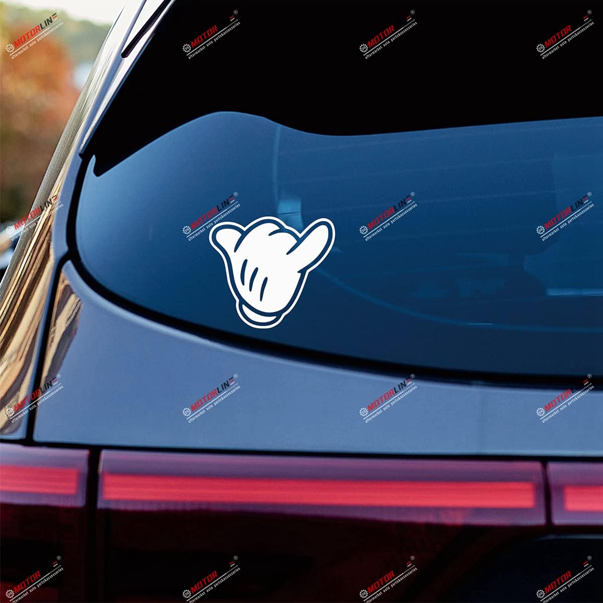 

2X White 4 Shaka Loose Hand Gesture Decal Sticker Car Laptop Phone Window Vinyl Style d