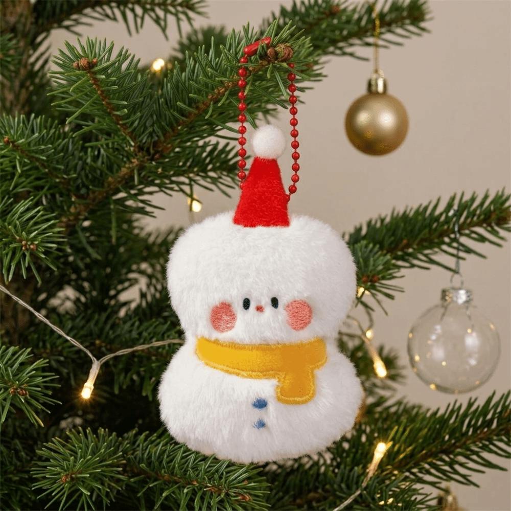 Santa Claus Christmas Keychain Snowman Plush Keyring Fluzzy Christmas Tree Pendants Festival