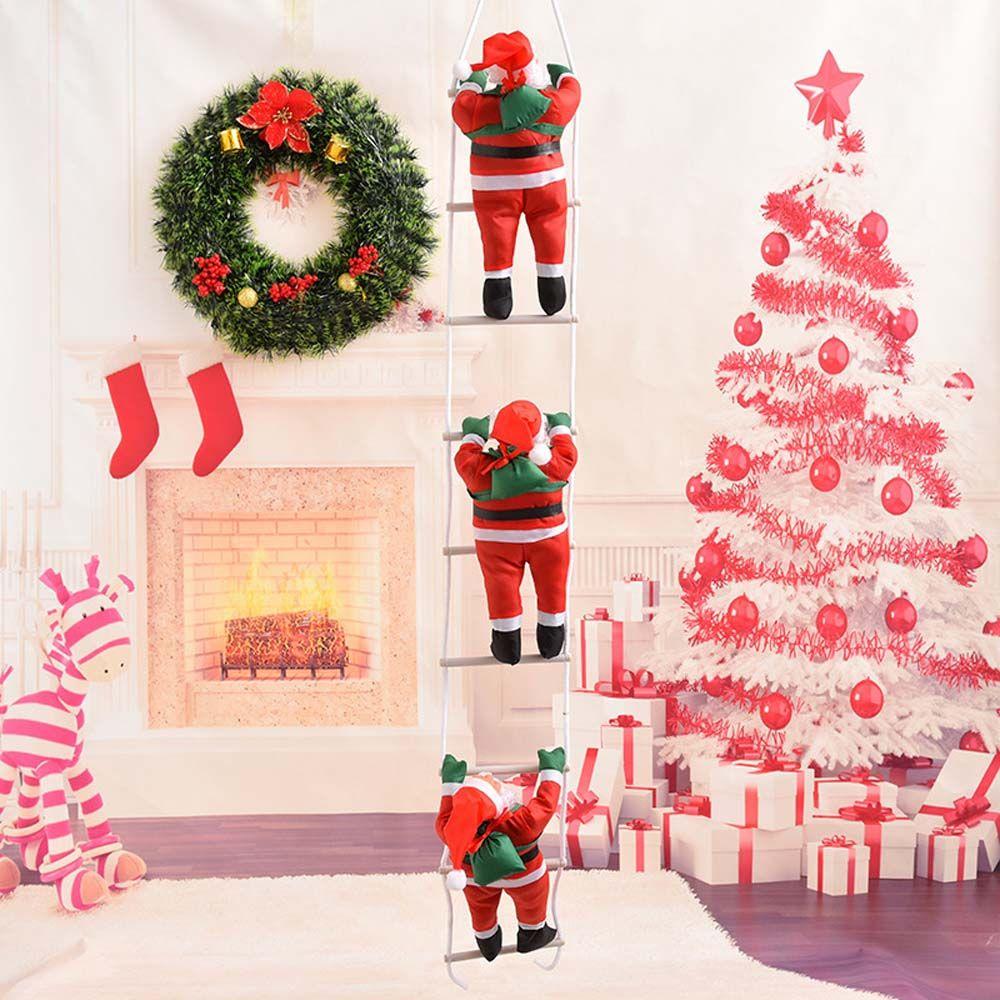 Funny Climb Ladder Doll New Year Christmas Decoration Kid Gifts Hanging Ornament Santa Claus
