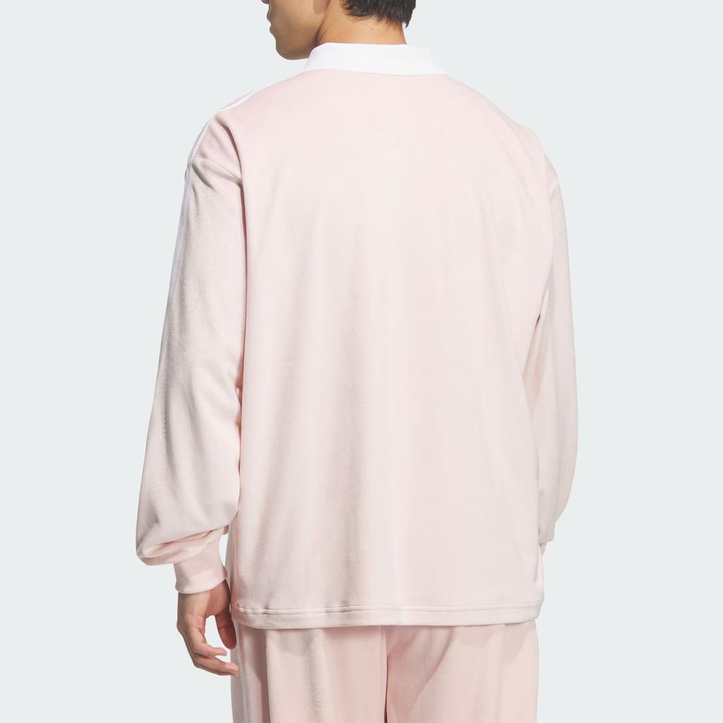 Adidas Originals Velour Soft Knit Sports Long Sleeve Polo Shirt Unisex tops KQ5487