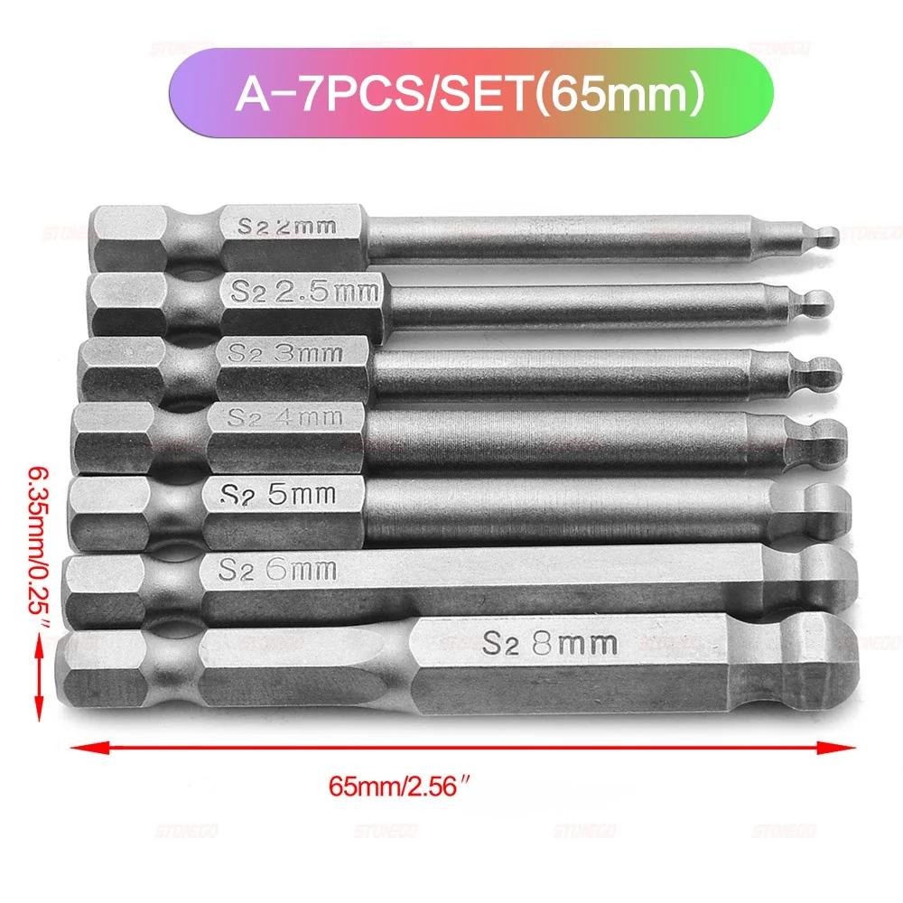 STONEGO 1/4 Хвостовик Закаленный Воздушный Шуруповерт Шестигранный Ключ, Наконечник Шуруповерта, Насадка Шуруповерта Пневматическая Насадка Шуруповерта Шестигранный Ключ
