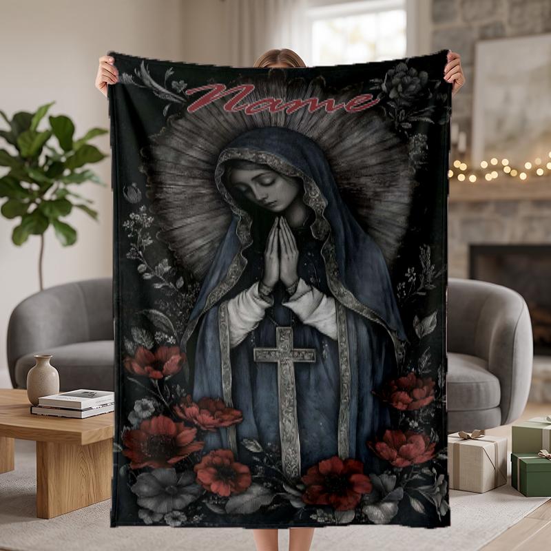 Dark Gothic Custom Flannel Blankets Soft Warm Cozy Throws for Home Decor Holiday Gifts