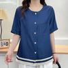 Navava Women Vintage Lace Short Sleeve Blouse Nb2748