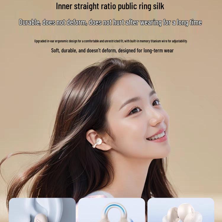 2024 Air Conduction Sports Bluetooth Earphones, Wireless In-Ear, Over-Ear Clip, Unisex Design
