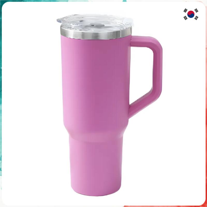 

[YoungsBill] 1.2L Large-Capacity Stainless Steel Tumbler with Handle & Straw (Hot & Cold Insulated) Purple(1.2L)