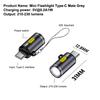 Portable Type-C Mini Flashlight Phone Keychain Usb-C Electric Torch Nightlight Table Lamp For Riding Sports Outdoor Camping
