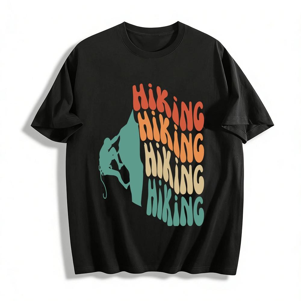 

Gradient Letter Print Casual Top For Hiking Climbing Enthusiasts Pure cotton T-shirt XXS