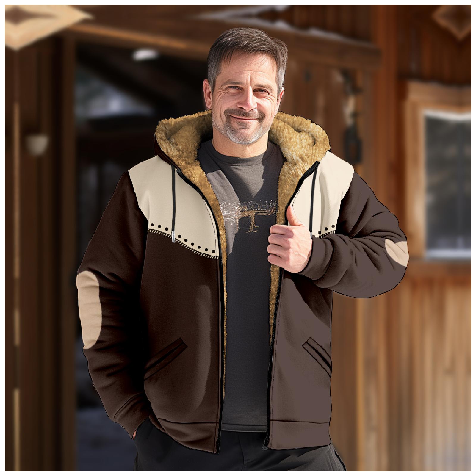 Мужская зимняя куртка с принтом, мужская повседневная куртка с капюшоном на молнии L бежевый