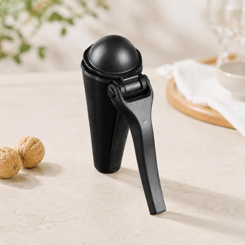 Covered Tapered Nut Holder ABS with Hinged Push Handle for Positioning Hazelnuts and Controlling Loose Shell Debris