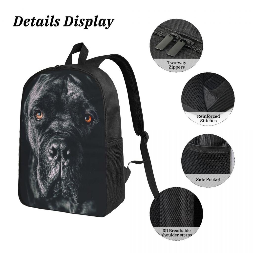 The Art Of Dog Cane Corso Italian Mastiff Backpack Student BookBag School Bag Shoulder Bags 3ps Insulated Lunch Bag Pencil Case