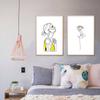 Wall Poster Figure Hand Flower One Line Drawing Canvas Art Print Painting Black White Lady Wall Picture For Living Room Decor