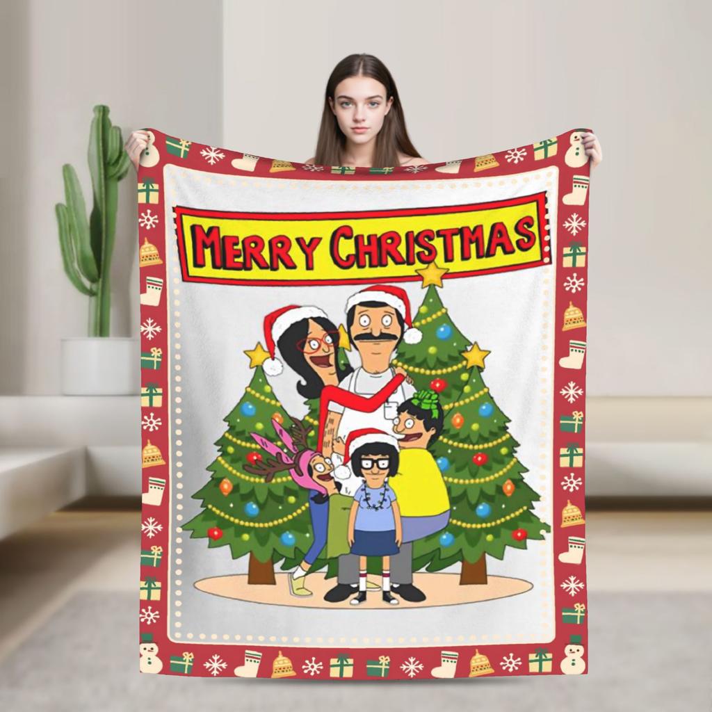 B-Bob Burgers Thanksgiving  Blanket Multiple Sizes Super Soft and Warm  Throw Blankets for Sofa Couch and Bed