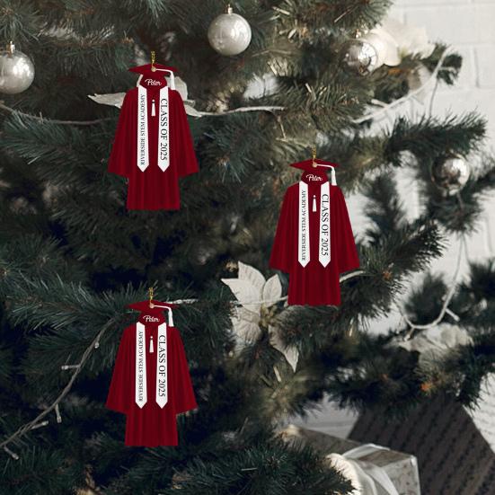 2D Personalized Graduation Ornaments Class of 2025 Graduation Gown Hanging Decoration Custom Name Year Acrylic Keepsake High School College Grad Gift