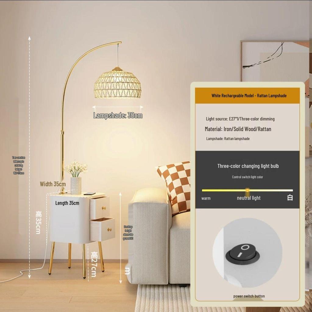 Modern Cream Floor Lamp: Versatile Style for Bedroom, Living Room, and Bedside