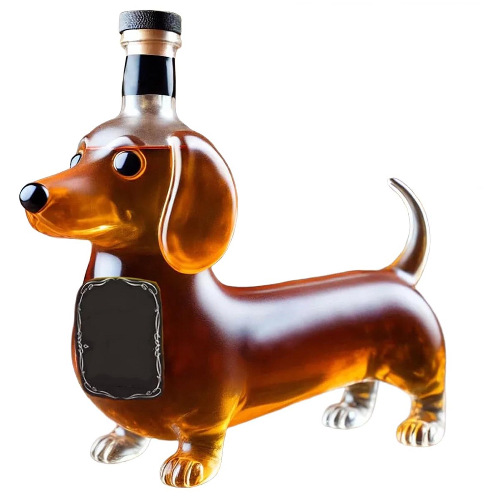 

Бутылка виски «Собака такса», Бутылка виски «Забавная такса», Стеклянные статуэтки такс для вина, Украшение графина «Такса», Для бара, Для дома, One Size