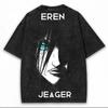Anime Attack on Titan Eren Jaeger Grafik T-Shirt Vintage Gewaschen Oversized T-Shirt Herren Damen Kleidung Baumwolle Kurzarm T-Shirts