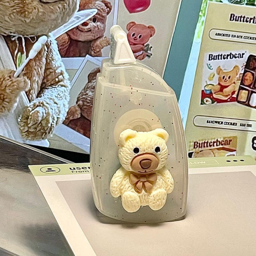

Portable Bear Shape Dot Glue Tape Large Capacity DIY Scrapbooking Rolling Glue Tape Glue Tape Pen Stationery білий