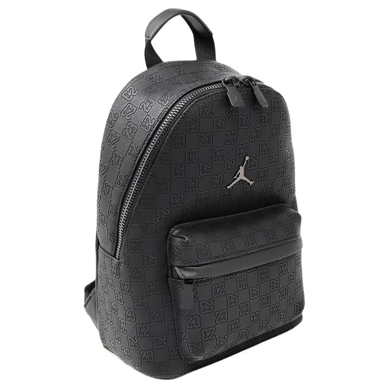 Jordan Mochila Mini Unisex con Cierre de Cremallera y Patrón de Letras Bordadas Monograma en Toda la Superficie Mochila Unisex Negra JD2443133AD-001