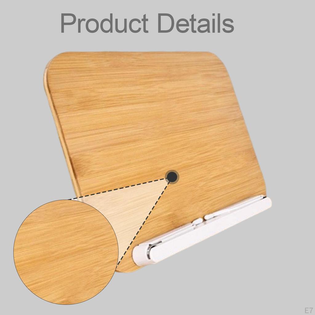 Book Stand for Reading Wooden Bookstand Foldable Portable Adjustable Holder Textbook Sheet