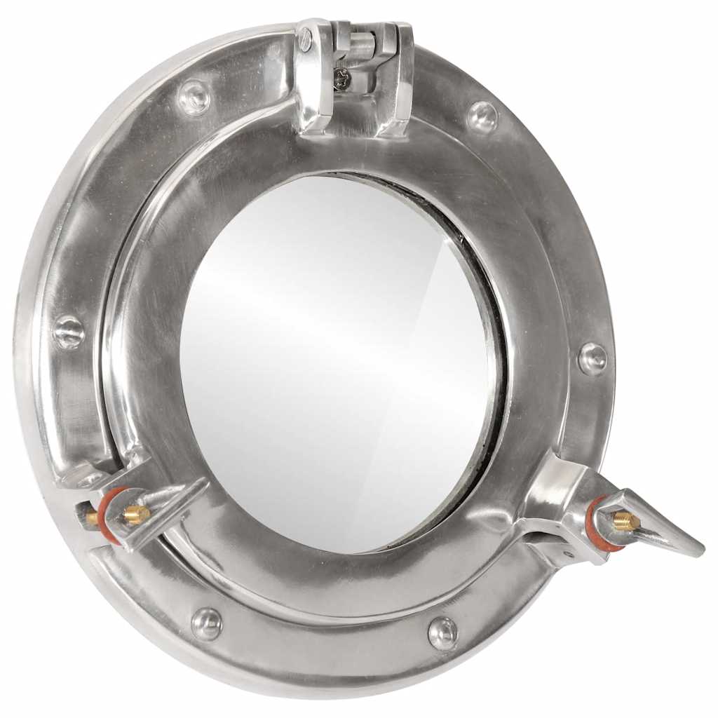 Bullauge Spiegel Wandmontage Ø23 cm Aluminium und Glas