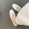 Fashion Female Weave Women Flats Shoes With Height Increasing Footwear Shallow Fashion Buckle Strap Ladies Flats Mary Janes Shoes