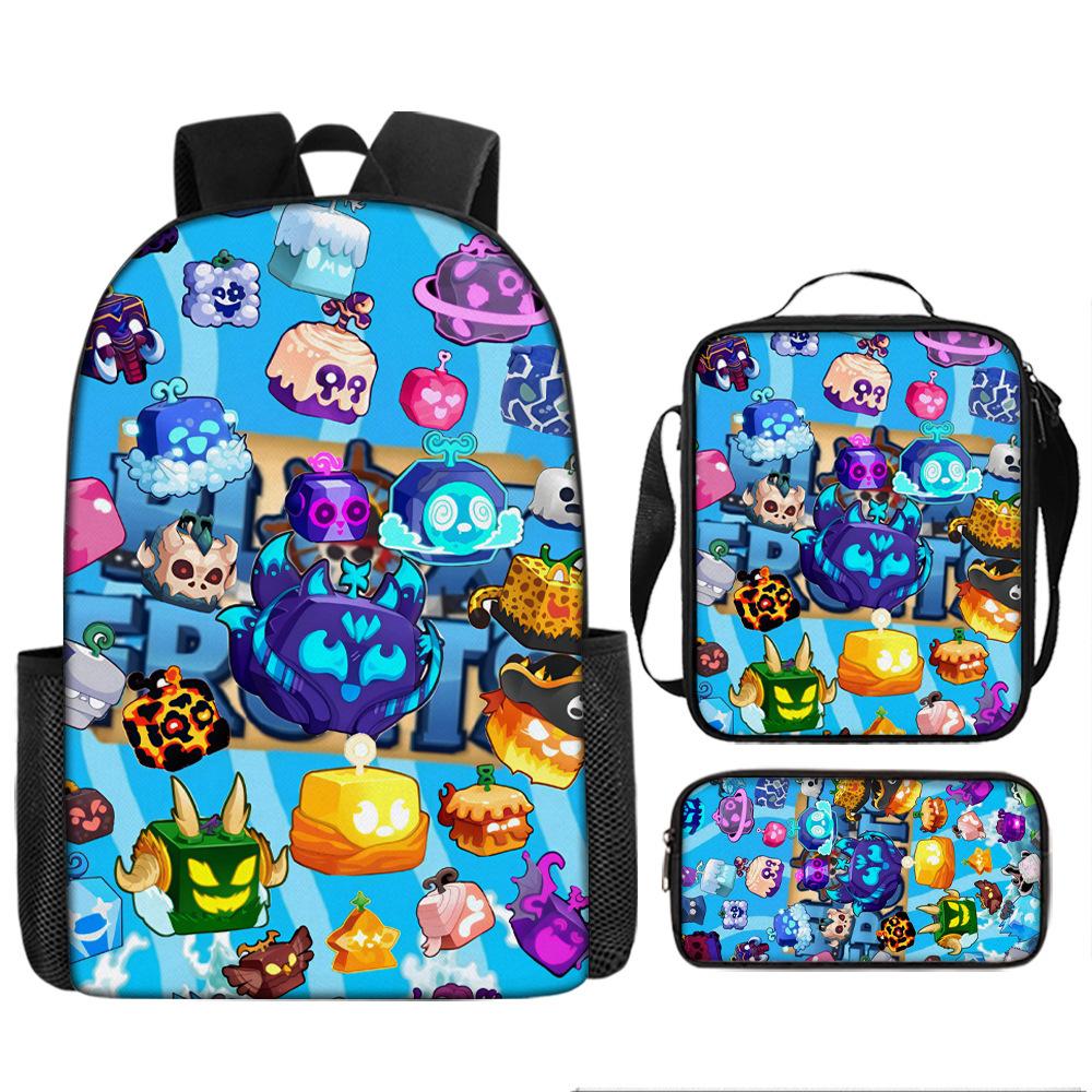 Blox Fruits Primary And Secondary School School Bag Children S Backpack Large Capacity Backpack Satchel Pencil Case pencil case