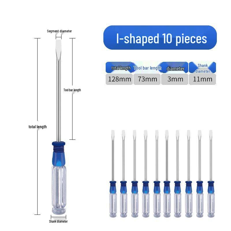 Small Phillips/Slotted Flathead Screwdriver with Transparent Handle for Computer Repair
