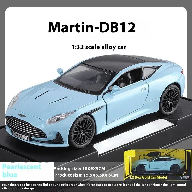 1:32 Martin DB12 GT Supercar Legierung Druckguss Metall Modellauto Sound und Licht Hobby Sammlerstücke Ornamente Geburtstagsgeschenk Jungen