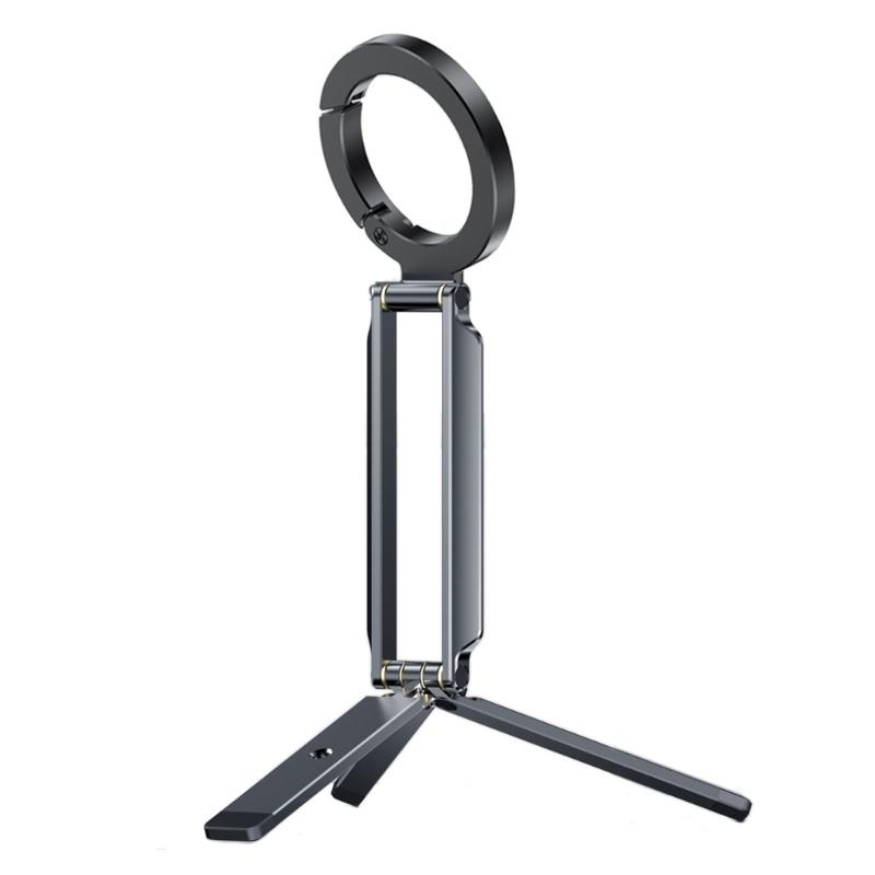 Foldable Aluminum Phone Holder Tripod For Handfree Photography Live Streaming Stable Magnetic Mount