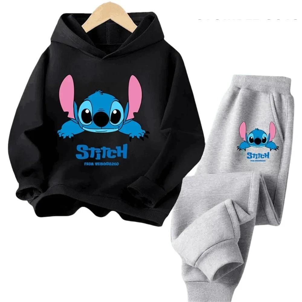 Children Hoodies Stitch Kawaii Fashion Pullover Sweatshirt Anime Trucksuit Manga Cartoons Girls Boy Kids Autumn Casual Clothes
