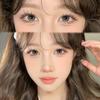 millcreek  2Pcs Contact Lenses with solution 14.5mm blue/brown Soft Contact Lens 1 year use