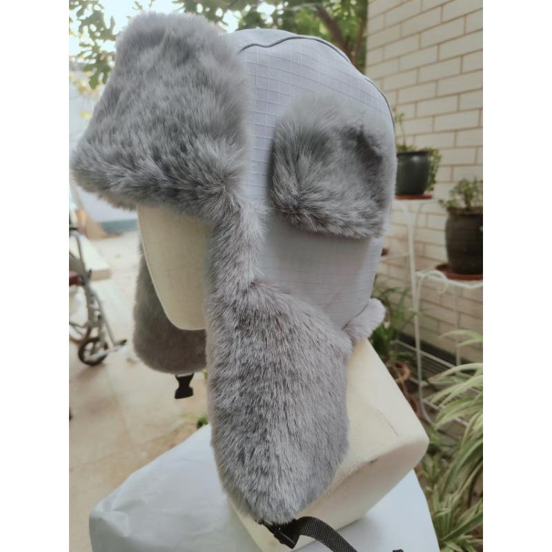 Plush men's outdoor ear protection hat, plush thickened cold-proof hat, ice and snow festival winter warm hat