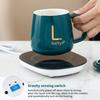Christmas Gift Box 55 ℃ Thermostatic Cup with Lid Ceramic Cup with Spoon Coffee Cup Portable Meal for Office or Home Use
