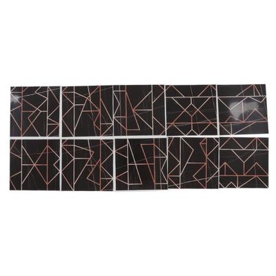 10pcs Tile Sticker 15x15cm 3D Self Adhesive Backing Waterproof Oil Proof Decorative 0.26mm Thicker