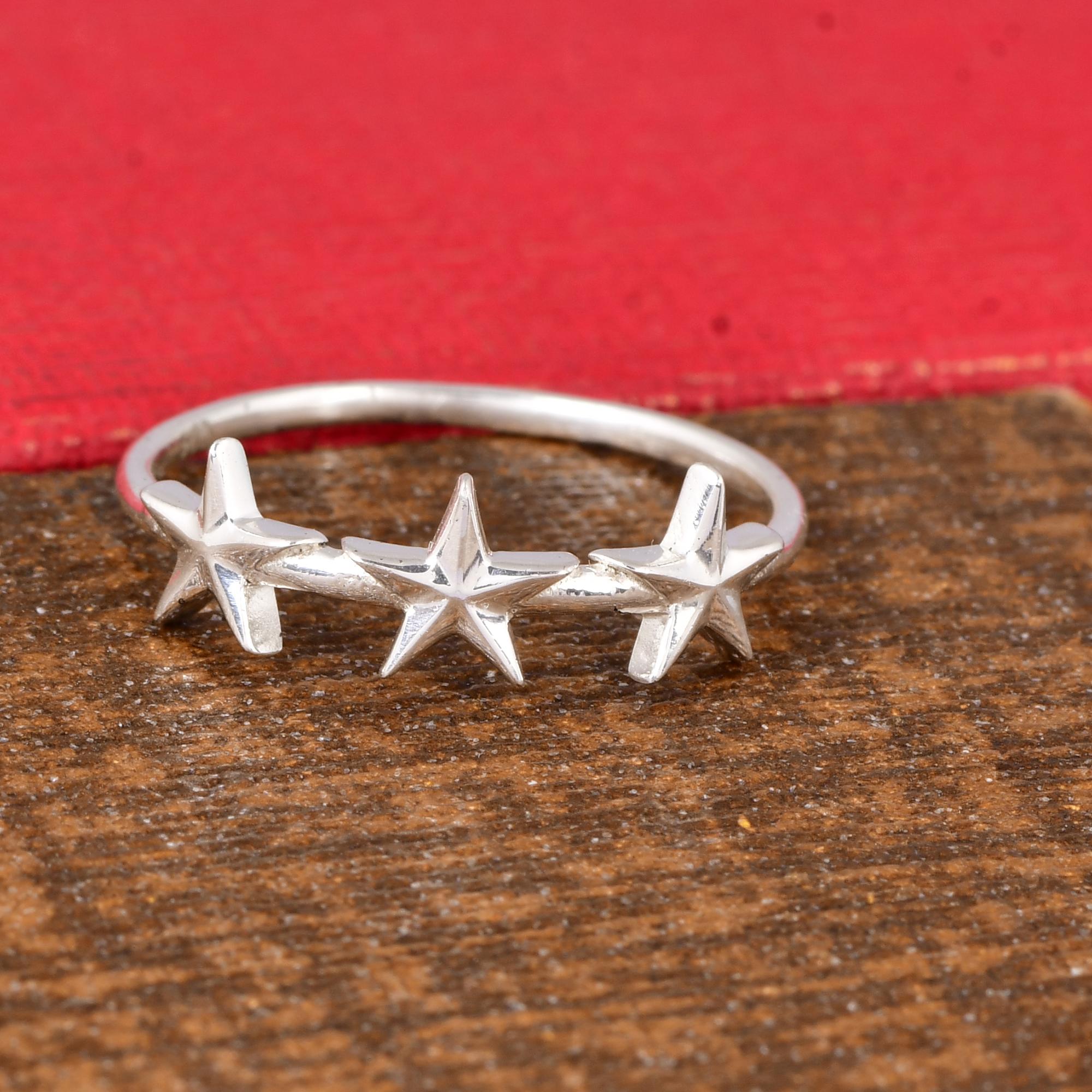 Multi Star Ring, 925 Sterling Silver Minimalist Ring, Unique Gift for Friend, Love, Girlfriends, Dainty Celestial Ring. 5
