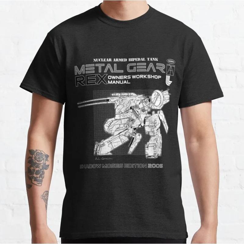 Cyborg Ninja Metal Gear Solid Gray Fox Vintage Videogame MGS Printed T Shirt for Men 100 Cotton Plus Size Mens Clothing