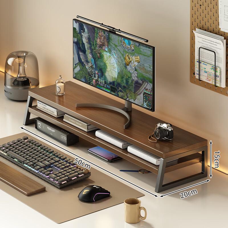 OLOEY Dual-Layer Monitor Riser with Desk Organizer