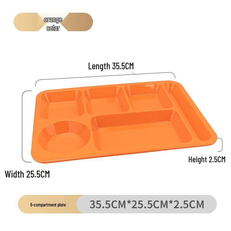 Drop-Proof Melamine Six-Grid Food-Grade Dining Plate