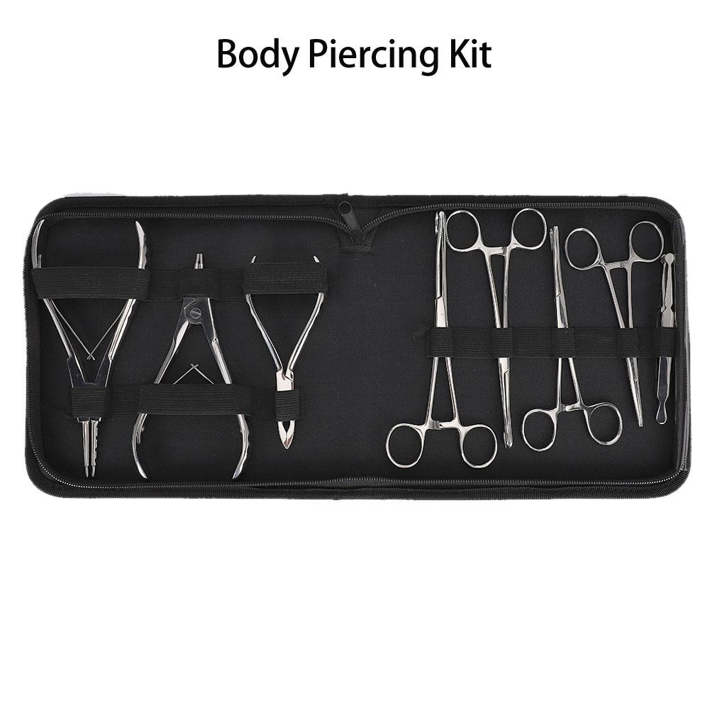 8pcs Professional Stainless Steel Body Piercing Instruments Kit Tools Body Art