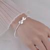 925 Sterling Silver Cute Woman Romantic Bow Bangles For Women Bracelets Fashion Party Wedding Accessories Jewelry Holiday Gifts