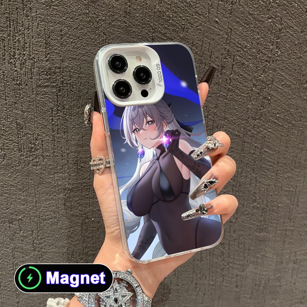 HSR Bronya White Translucent MagSafe Mobile Phone Case for iPhone 17 16 15 14 13 12 11 X XR XS Air Pro Max Plus Cover