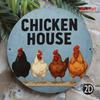 Vintage Chicken Coop Metal Sign Rustic Wall Art Round Iron Decor Home Office Cafe Garage Gift