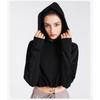 Women Spring and Autumn Loose Fitness Hooded Sports Long Sleeve Yoga Top