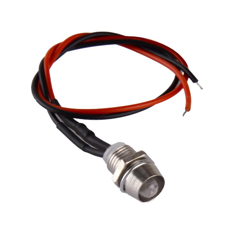 10pcs White 8mm Indicator Lamp 12V LED Warning Light Pilot Dash Panel Universal for Car Auto Truck Boat Van 1.8W