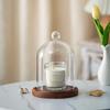 Aromatherapie Kerzenhalter Ornamente Staubdichte Glasabdeckung Holzsockel Aromatherapie Kerzenabdeckung Displaybox Heimdekoration